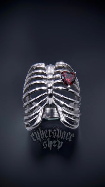 RIBCAGE RING Rib Cage Ring, Goth Rings Aesthetic, Alt Rings, Emo Rings, Strange Rings, Goth Rings, Goth Ring, Red Ring, Edgy Jewelry