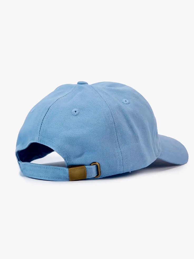 Chubbies Hat in Light Blue Blue Six-panel Hat For Outdoor, Blue Six-panel Outdoor Hat, Light Blue Cotton Hat With Curved Brim, Blue Cotton Hat With Short Brim, Summer Blue Baseball Cap With Curved Brim, Blue Summer Baseball Cap With Curved Brim, Blue Curved Brim Baseball Cap For Summer, Blue Casual Hat With Short Brim, Casual Blue Hat With Short Brim