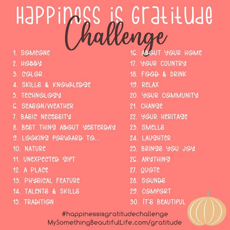 the happiness is grateful challenge with pumpkins