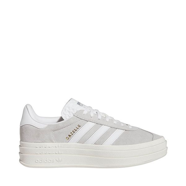 Womens adidas Gazelle Bold Athletic Shoe - Grey / White White Shoe Inspo Aesthetic, Platform Adidas Gazelle, Adidas Gazelle Platform, Adidas Gazelle White, Adidas Gazelle Outfit, Adidas White Shoes, Gazelle Adidas, Adidas Gazelle Bold, Gazelle Bold