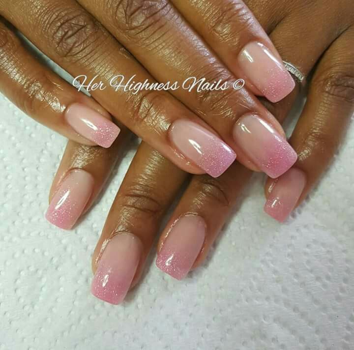 Sns Ombre Nails, Blush Ombre Nails, Light Pink Ombre Nails, Hombre Nails Ombre, Blush Nail Designs, Umbre Nails, Blush Nail, Ombre Acrylic, Pink Nail Art Designs