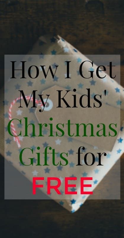 a present box with the words how i get my kids'christmas gifts for free