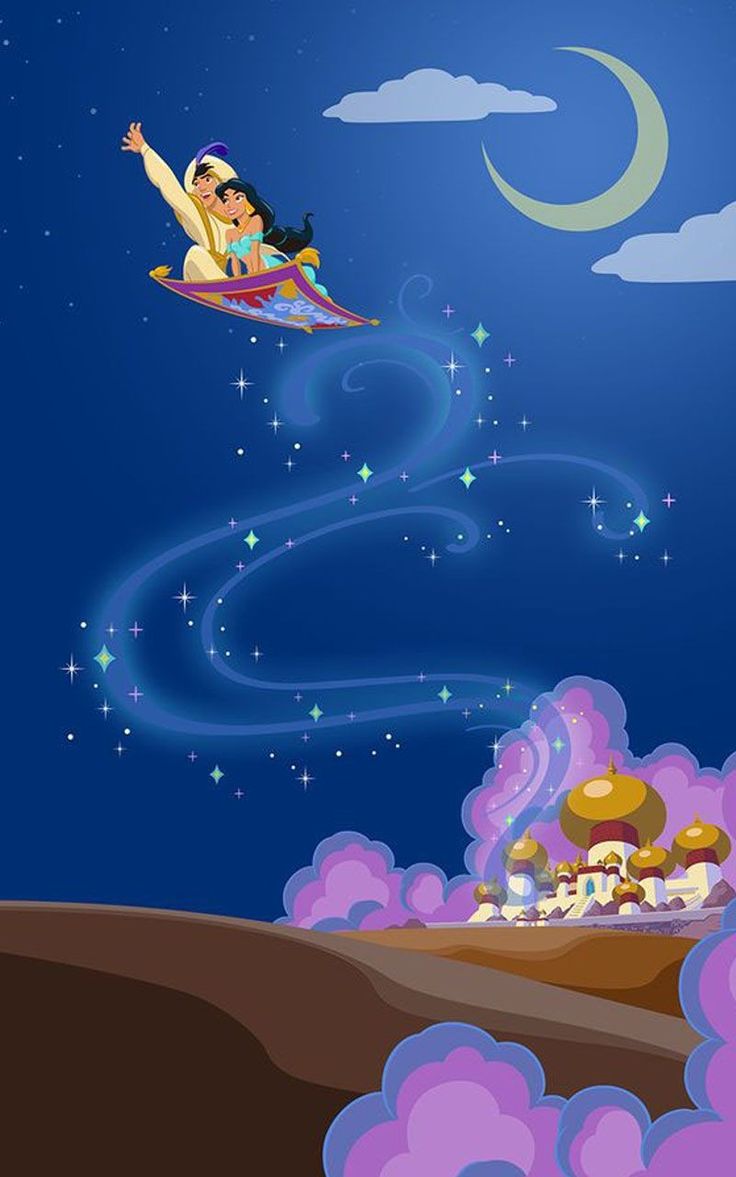 an image of a cartoon character flying in the night sky with clouds and stars above