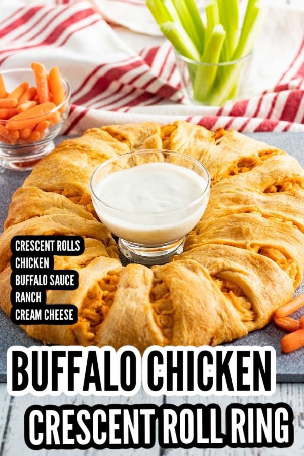 the buffalo chicken crescent roll has been made with crescent rolls, ranch sauce and carrots