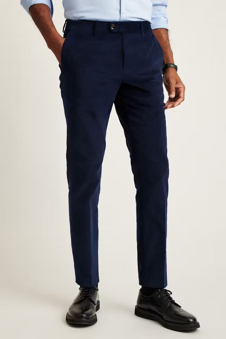 Velvet Trousers | Bonobos Business Casual Work Pants With Button Closure, Navy Business Casual Pants With Straight Hem, Navy Straight Hem Pants For Business Casual, Semi-formal Slim Fit Straight Leg Bottoms, Fitted Chinos With Button Closure, Fitted Chinos With Button Closure For Business Casual, Navy Slim Fit Bottoms For Work, Business Casual Cotton Work Pants With Button Closure, Navy Business Casual Bottoms With Straight Hem