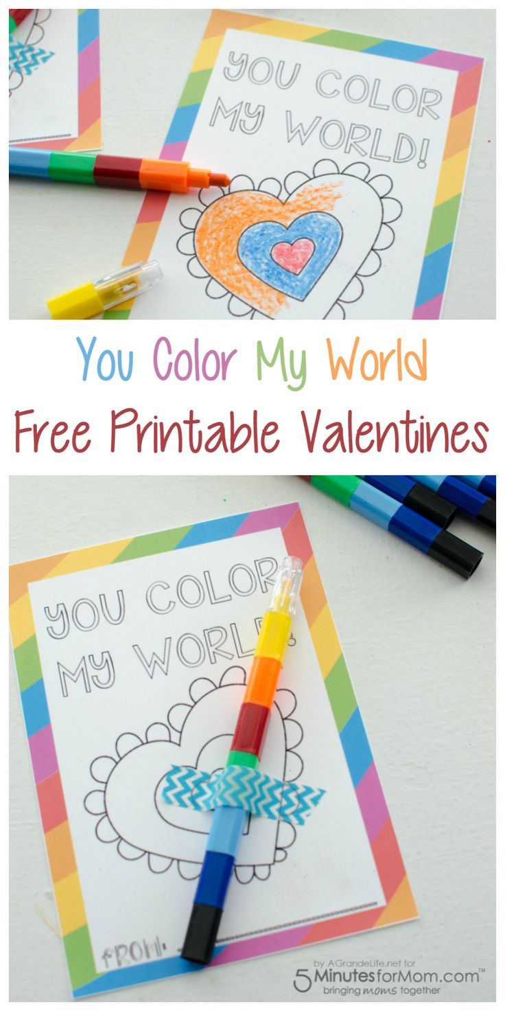 valentine's day printable coloring pages for kids to color with the words you color my world