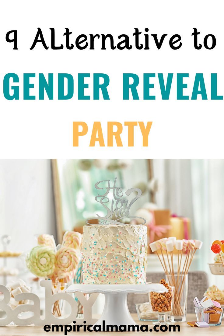 a table topped with cakes and desserts next to the words, 4 alternative ways to gender reveal party