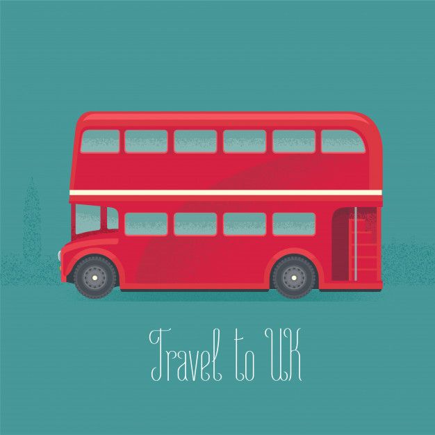 a red double decker bus with the words travel to uk