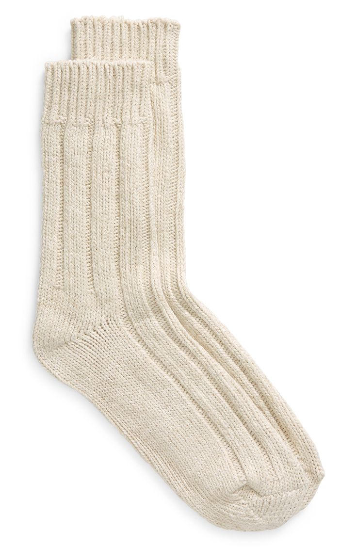 Twisted yarns heather the finish of soft cotton socks reinforced at the heel and toe and ready for day hikes and other active pursuits. Cotton/polyamide/elastane Machine wash, line dry Made in Turkey White Wool Socks, Plaid Pjs, Beige Socks, Aesthetic Socks, Cream Socks, Japanese Socks, Sock Design, Flower Socks, Xmas 2024