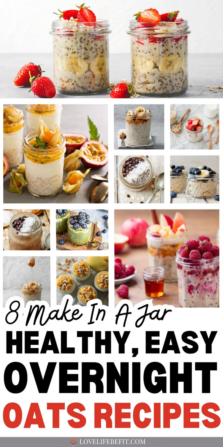 healthy overnight overnight oatmeal recipe collage