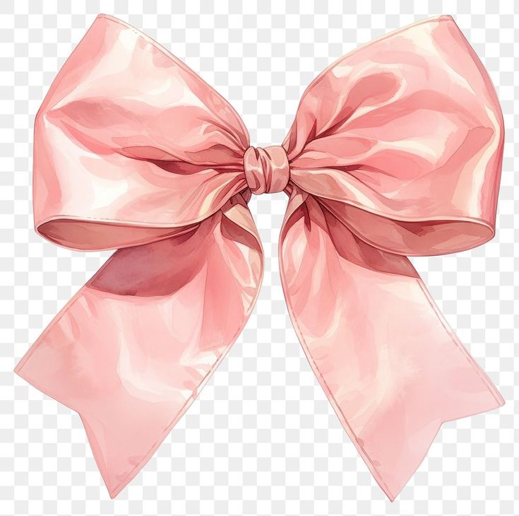 a pink bow on a transparent background