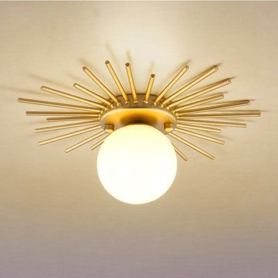 a ceiling light that is on in a room