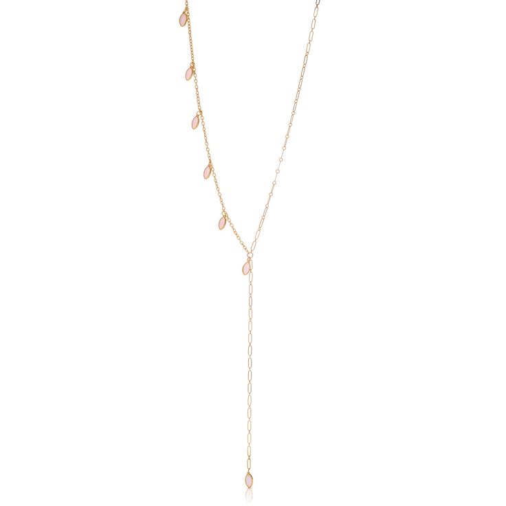 Look luxe in this feminine with all the frills layering piece! Measures 16" with 4" drop lariat and perfect for layering with the Bondi Opal Necklace. Available in Gold and Black. Chic Long Drop Necklace With Delicate Chain, Elegant Teardrop Drop Necklace For Layering, Chic Lariat Necklace For Layering, Elegant Lariat Backdrop Necklace For Layering, Adjustable Long Drop Necklace With Delicate Chain, Adjustable Lariat Necklace For Layering, Delicate Chain Necklaces For Layering, Delicate Long Drop Necklace For Layering, Dainty Long Drop Lariat Necklace For Layering