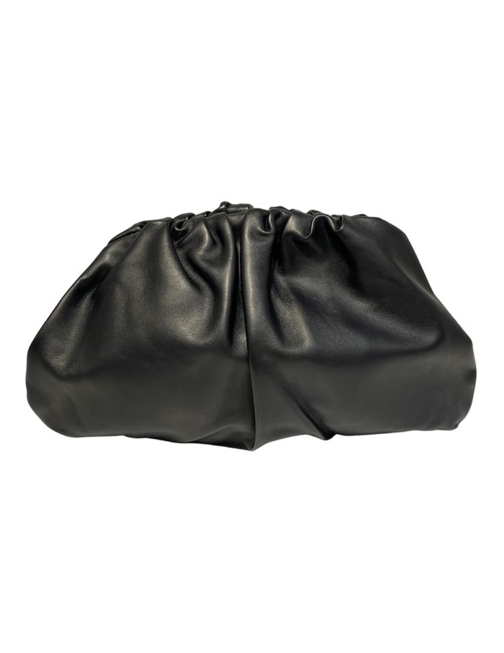 Steven Dann Large Leather Pouch Clutch in black. Leather clutch. Single compartment. Magnetic frame closure. Leather strap included inside. 100% leather. Imported. Black Leather Rectangular Coin Purse, Leather Evening Coin Purse Pouch, Evening Leather Pouch Coin Purse, Evening Wallets With Removable Pouch In Clutch Style, Evening Clutch Wallets With Removable Pouch, Business Clutch Pouch In Soft Leather, Leather Clutch Pouch With Dust Bag, Black Pouch Clutch For Daily Use, Chic Pouch Clutch With Leather Lining