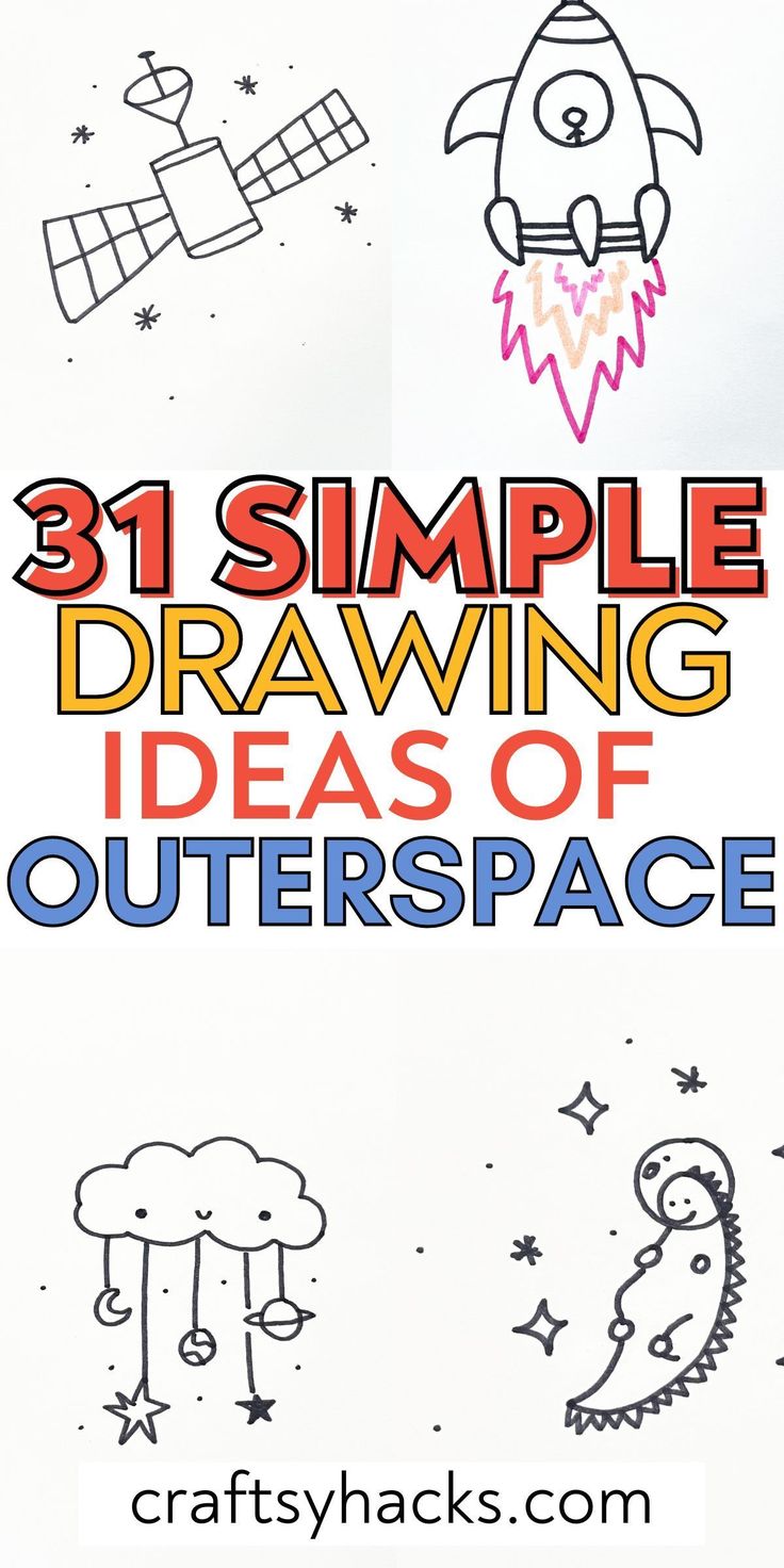 the title for 31 simple drawing ideas of outer space