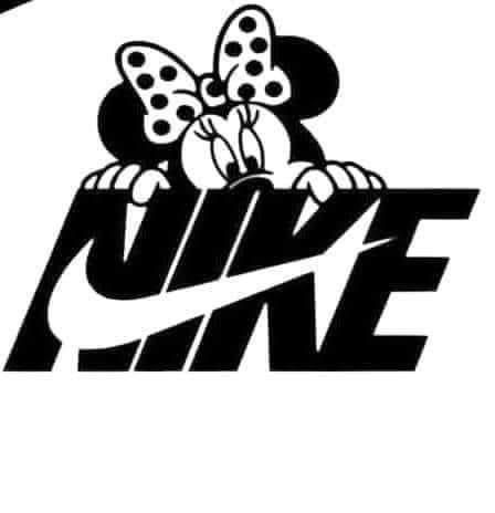 the nike logo with minnie mouse on it's head and polka doted ears