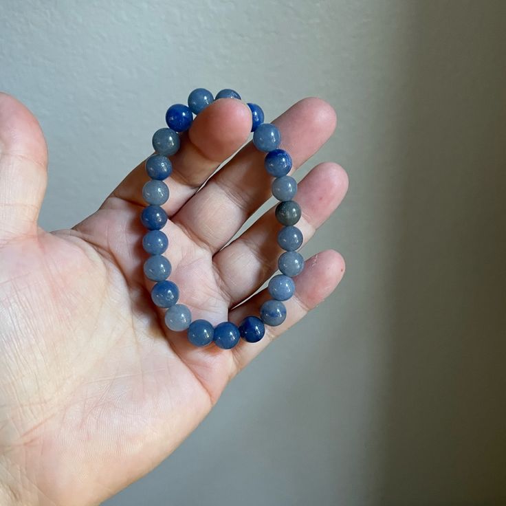 Never Worn Blue Aventurine Bracelet. No Flaws. Poms Everyday Blue Stretch Bracelet With Gemstone Beads, Everyday Blue Gemstone Beads Stretch Bracelet, Casual Blue Stretch Bracelet With Gemstone Beads, Blue Hand-strung Stretch Bracelet, Blue Gemstone Beads Stretch Bracelet Gift, Casual Light Blue Everyday Jewelry, Blue Spiritual Stretch Bracelet, Blue Spiritual Stretch Bracelet For Everyday, Spiritual Blue Stretch Bracelet