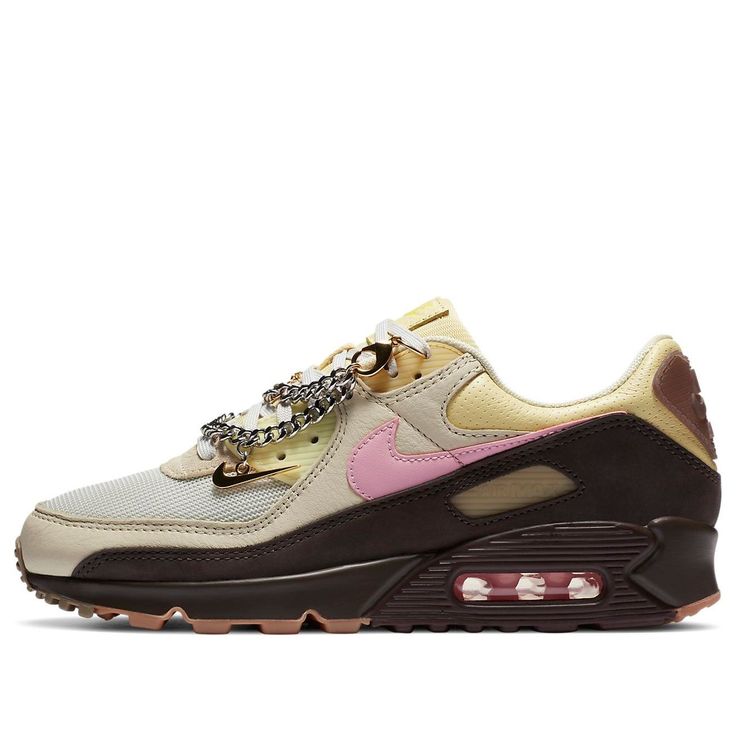 Nike Womens WMNS Air Max 90 'Cuban Link' Velvet Brown/Pink/Light British Tan CZ0469-200 Nike Air Max 90s, Air Max 90 Women, Air Max 90s, Marathon Running Shoes, Nike Womens, Running Shoes Sneakers, Cuban Link, Pink Light, Nike Air Max 90