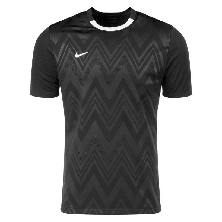 Nike Challenge V Jersey. Gear up your team for victory. Lightweight and slim fit. Embroidered Nike logo. Mesh back panel. Dri-FIT technology for cool comfort. 100% polyester. Nike Black T-shirt For Sports Season, Black Jersey T-shirt With Logo Print, Black Training T-shirt With Logo Print, Nike Sporty Black T-shirt, Black Sportswear T-shirt For Sports Events, Black Team Logo Jersey Sportswear, Black Sportswear Jersey With Team Logo, Black Dri-fit Sportswear Jersey, Black Activewear For Sports Events With Graphic Print