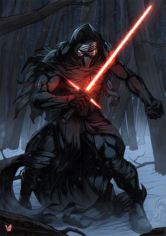 a star wars character with two lights sabers