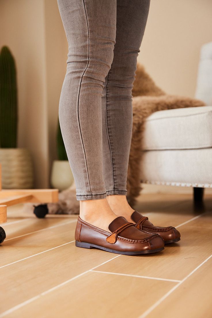 Introducing Rumour Has It's Serious Leisure Leather Loafer in classic brown. Crafted with premium leather, this loafer combines style and comfort for a truly versatile shoe. Whether you're dressing up for a formal event or keeping it casual, this loafer will elevate any look with its sleek design and all-day comfort. 0.98" heel Pull-on Leather upper Leather lining Leather footbed Rubber sole Slip-on Brogue Detailed Closed Toe Moccasins, Slip-on Brogue-detailed Closed Toe Moccasins, Slip-on Brogue Moccasins With Closed Toe, Slip-on Closed Toe Moccasins With Brogue Detailing, Brown Tassel Loafers With Leather Sole And Closed Toe, Leather Tassel Loafers With Round Toe, Brown Tassel Loafers With Textured Sole, Brown Tassel Loafers With Textured Sole And Almond Toe, Brown Business Casual Loafers With Removable Insole