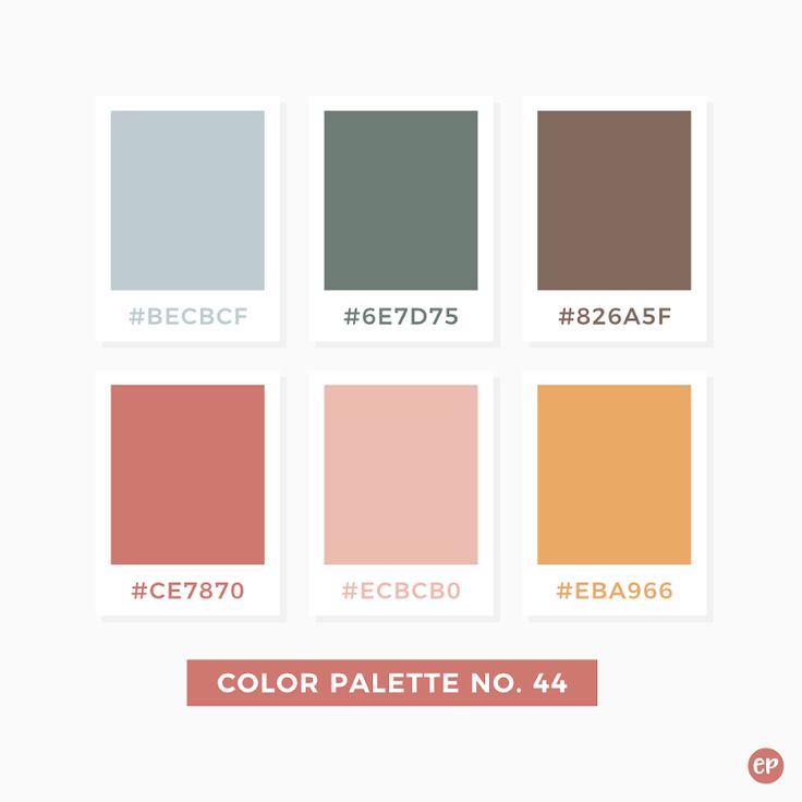 the color palette is shown in four different colors