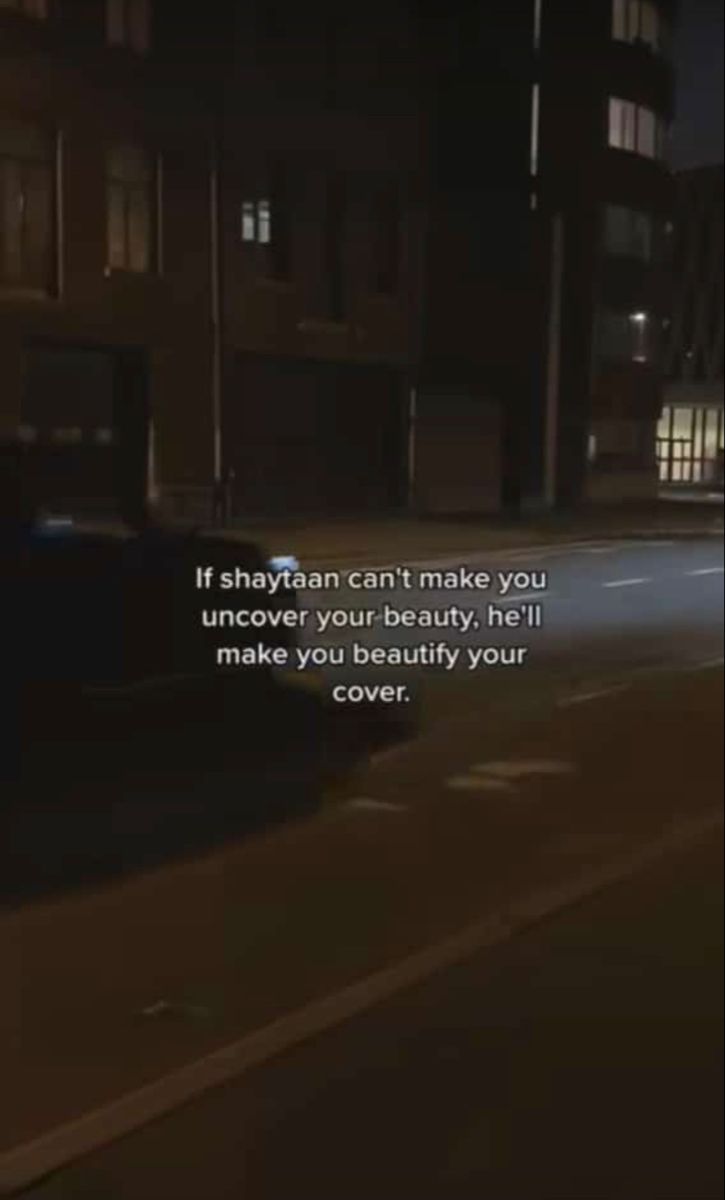 an empty street at night with the words if sharan can't make you undercover your beauty, he'll make you beauty your own