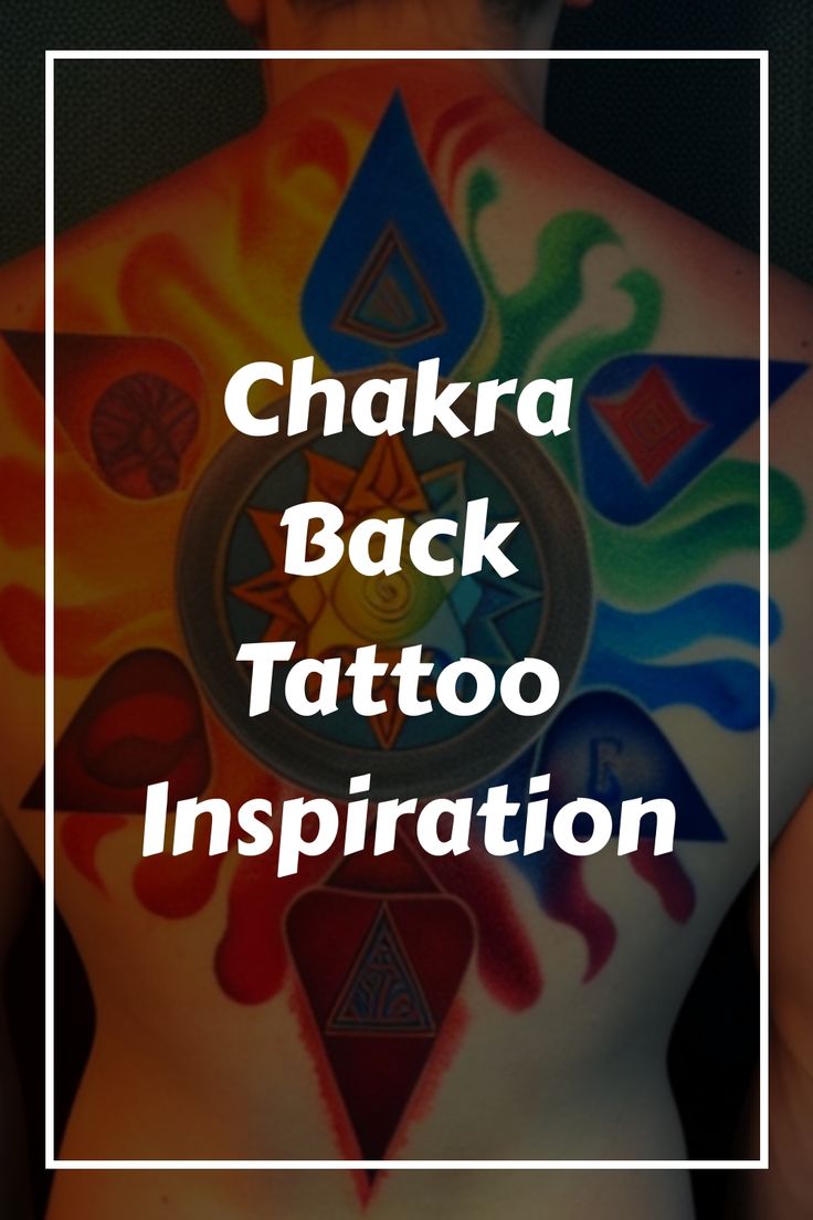 the back of a man with tattoos on his body and words that read chakra back tattoo