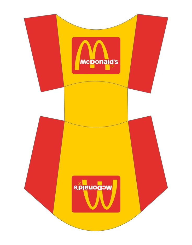 the mcdonald's logo is shown on top of this yellow and red paper box