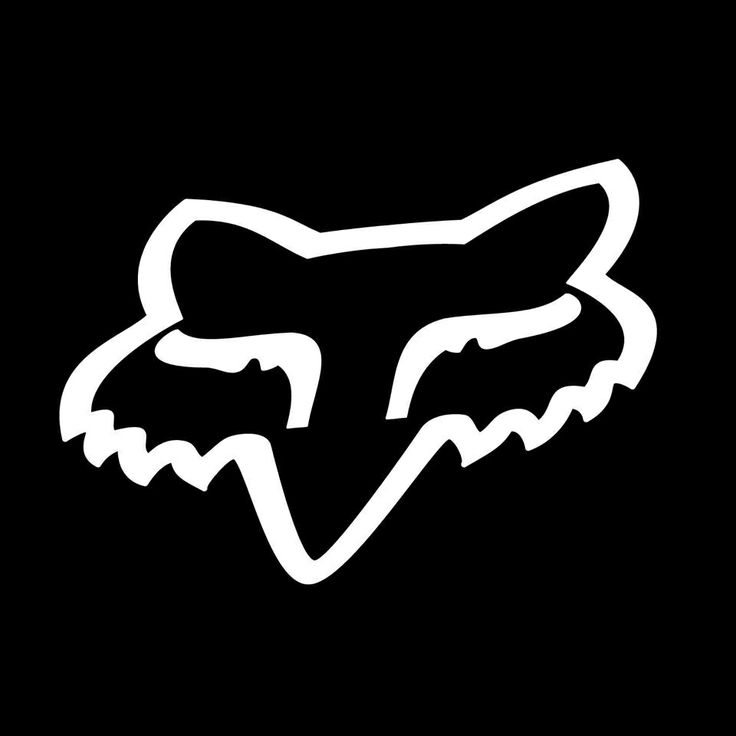 a white fox logo on a black background