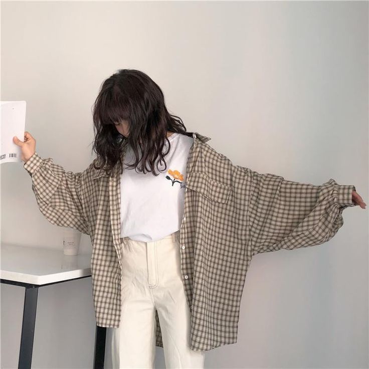 Material: Cotton Material: Polyester Clothing Length: Regular Age: Ages 18-35 Years Old Collar: Turn-down Collar Decoration: Button Sleeve Length(cm): Full Sleeve Style: Regular Style: Casual, 80s 90s Aesthetic Vintage Fabric Type: Woven Pattern Type: Plaid Size (cm) Length Bust Shoulder Sleeve S 71 133 64 46 M 73 135 65 47 L 75 137 66 48 XL 77 139 67 49 Size (inch) Length Bust Shoulder Sleeve S 27.95 52.36 25.19 18.11 M 28.74 53.14 25.59 18.50 L 29.52 53.93 25.98 18.89 XL 30.31 54.72 26.37 19.2 Beige Checked Shirt Outfit, White Jeans Korean Outfit, Beige Plaid Shirt Outfit, Baggy Cardigan Outfit, Beige Shirt Outfit, Oversized Button Up Shirt Outfit, Checked Shirt Outfit, Plaid Shirt Outfits, Mode Ulzzang