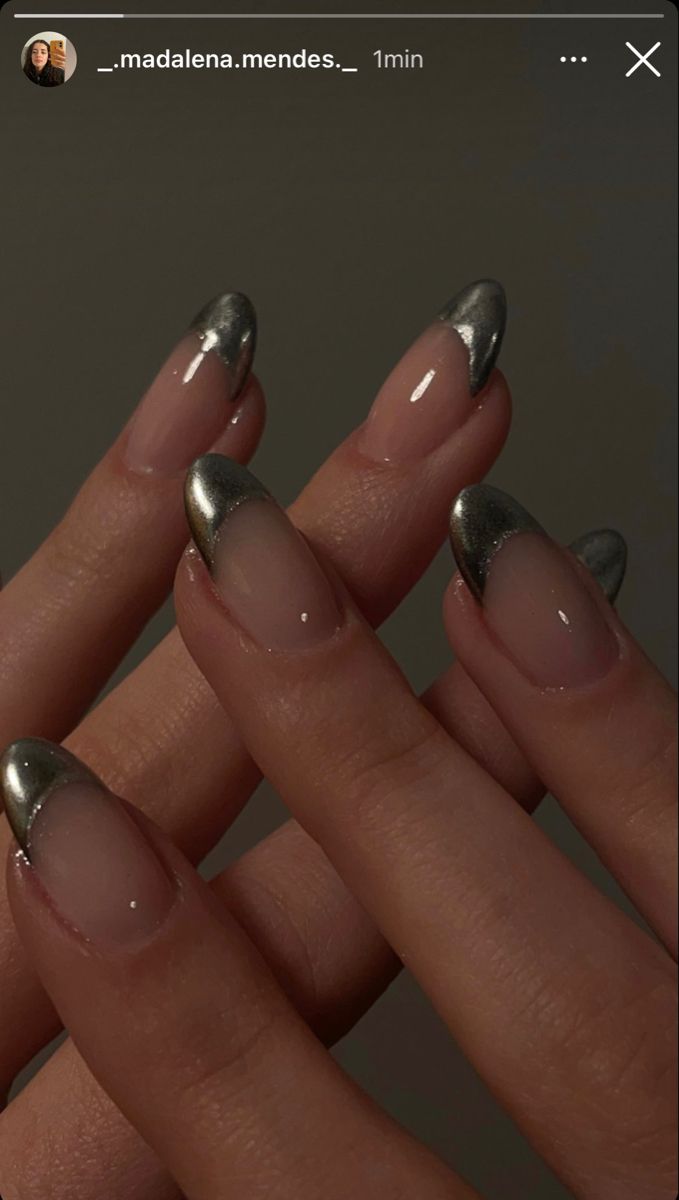 Goth Short Nails, Short Goth Nails, Nails Silver, Goth Nails, Short Nails, Nail Inspo, Nails, Silver, Beauty