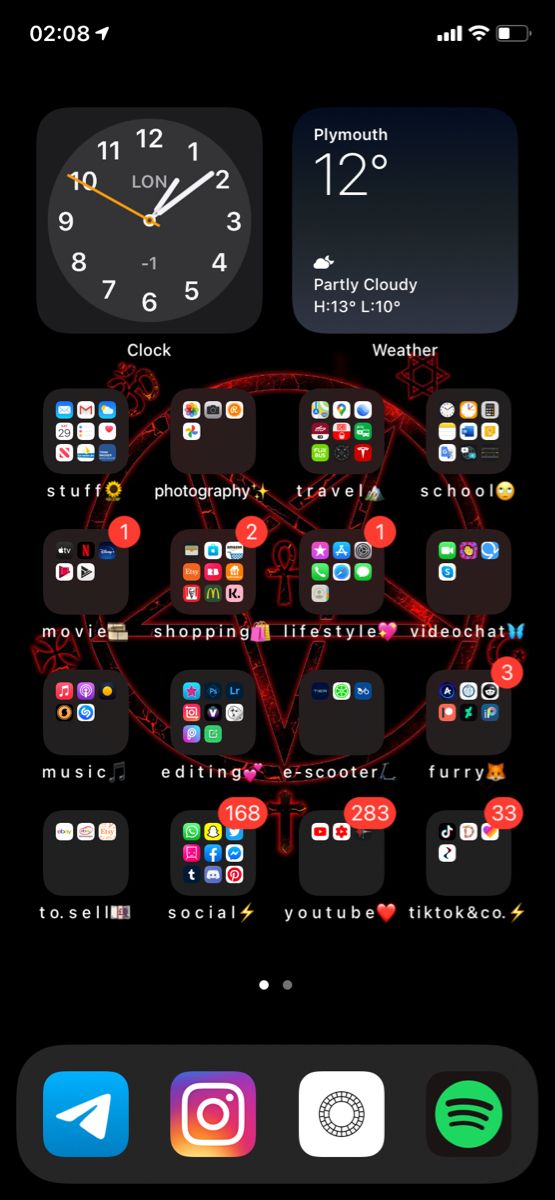 an iphone screen showing the clock and icons for different things to see in this image