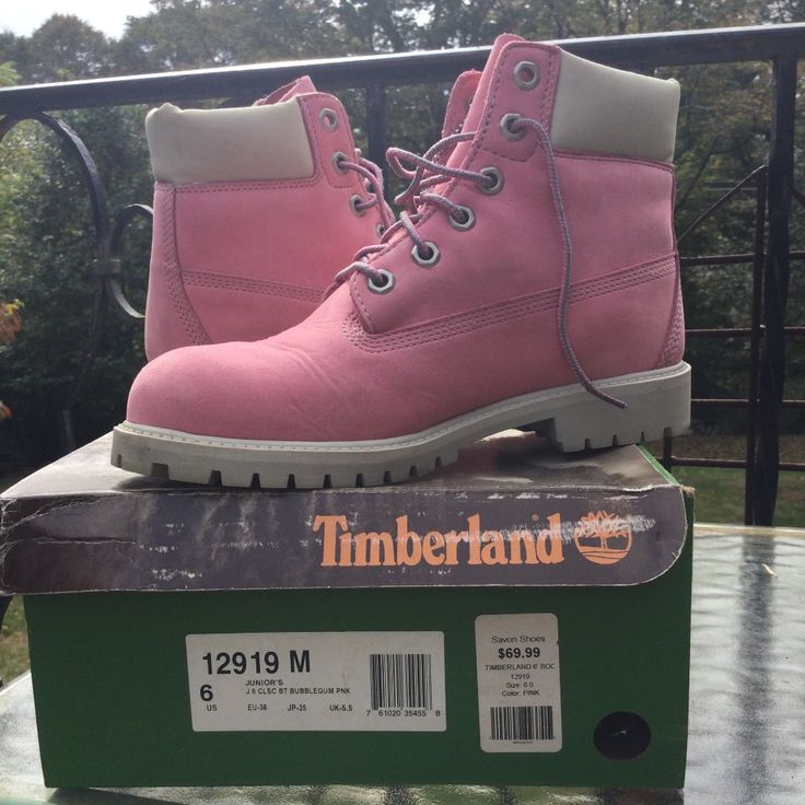 These Boots Are In Fantastic Condition. They Were Literally Only Wore A Handful Of Times, And Never In The Rain/Snow Weather. They Even Still Have The Original Leather “Timberland” Tag Hanging Off Of The Shoelaces One Of The Toes Does Have A Light Mark (See Photo) But It Is Ever So Slight. The Soles And Heels Are Great Juniors Size 6 Pink Ankle-high Boots For Winter, Trendy Pink Winter Boots, Winter Pink Waterproof Boots, Pink Boots For Outdoor Fall Activities, Trendy Pink Boots For Outdoor, Pink Round Toe Boots For Winter, Trendy Pink Outdoor Boots, Pink Waterproof Spring Boots, Pink Waterproof Lace-up Boots