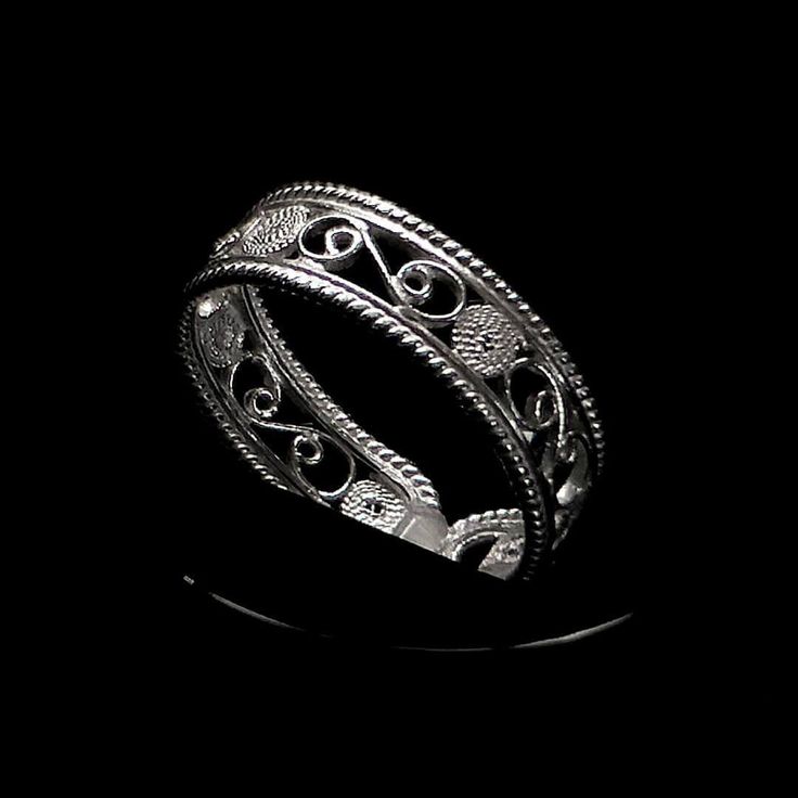 Features: Work: Fully handmade (work completed by two master artisans) Materials: made with pure 925 Sterling Silver Quality: Shiny and polished Weight: Approximate 2.5 grams of silver Scale: See pictures for reference Category: Filigree Ring Fit: Adjustable size   Origin This silver ring was made carefully by jewellery makers to show the Timeline design Pearls Jewelry Diy, Filigree Bangle, Jewelry Template, Birthday Gift Mom, Handmade Silver Jewellery, Mom Ring, Filigree Jewelry, Jewelry Birthday, Sterling Silver Filigree