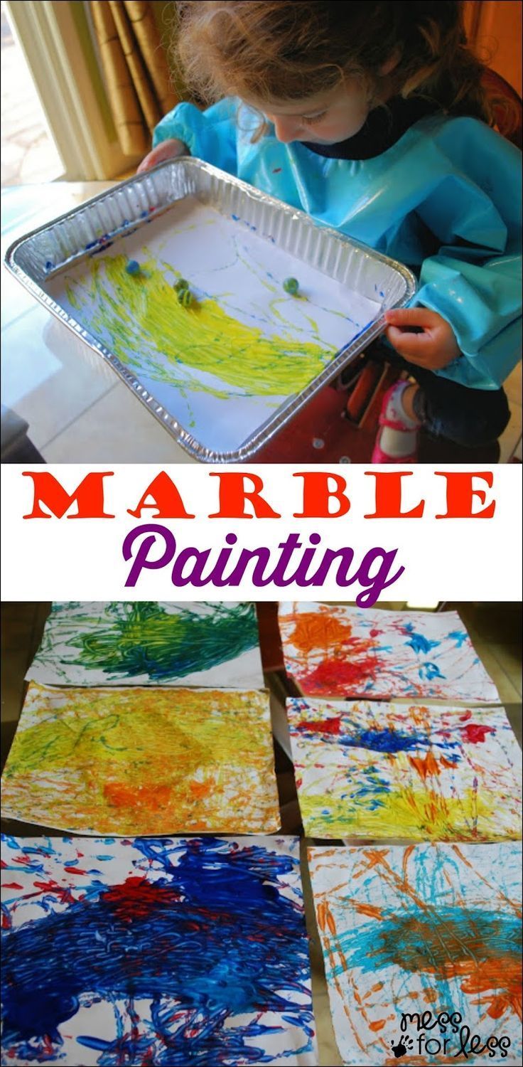 Marble Painting - fun art activity for preschoolers. My kids loved doing this fun kids craft. Diy Three Year Old Activities, Work Painting Art, Three Year Old Art Projects, Process Art For Two Year Olds, Craft For Three Year Olds, Art For Three Year Olds, Three Year Old Arts And Crafts, Art Projects For Three Year Olds, Three Year Old Crafts Art Projects