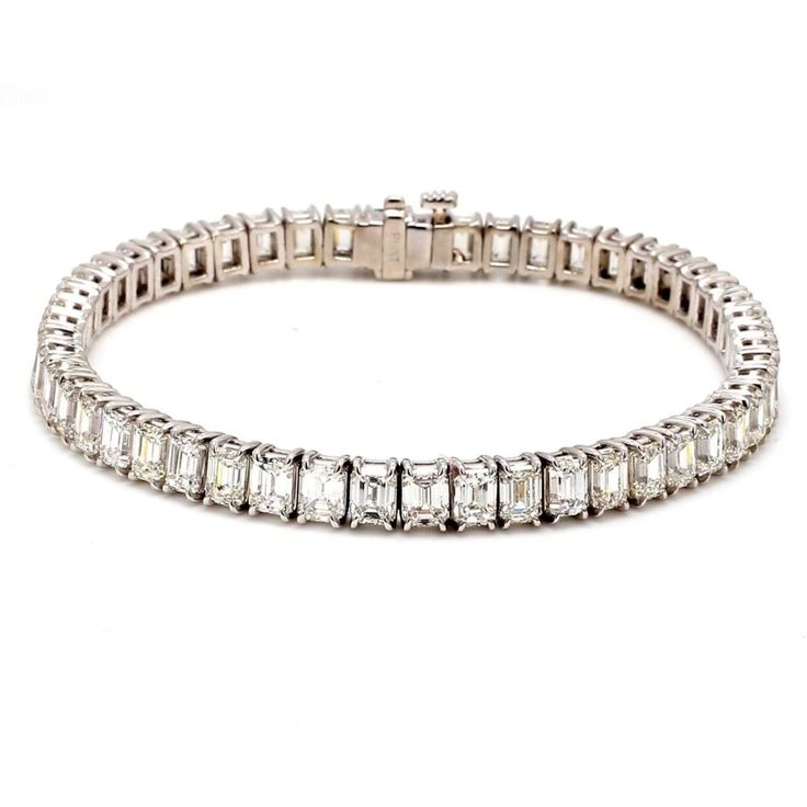 Ninacci Platinum 7 15.47 Carats Emerald Cut Diamond Tennis Bracelet Diamond Tennis Bracelet, Emerald Cut Diamond, Breathtaking Beauty, Tennis Bracelet Diamond, Emerald Cut Diamonds, Tennis Bracelet, Versatile Style, Emerald Cut, Bracelet Making