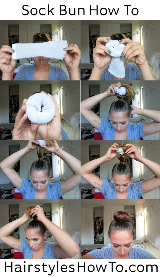 Sock Bun Hair Tutorial - This works great. Loose Curls Hairstyles, Ballet Hairstyles, Sock Bun, Hair Curling Tutorial, Hairstyles Simple, Hair Tricks, Hair Bun Tutorial, Good Results, Hair Styles 2014