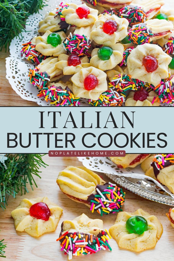 italian butter cookies with sprinkles and candy