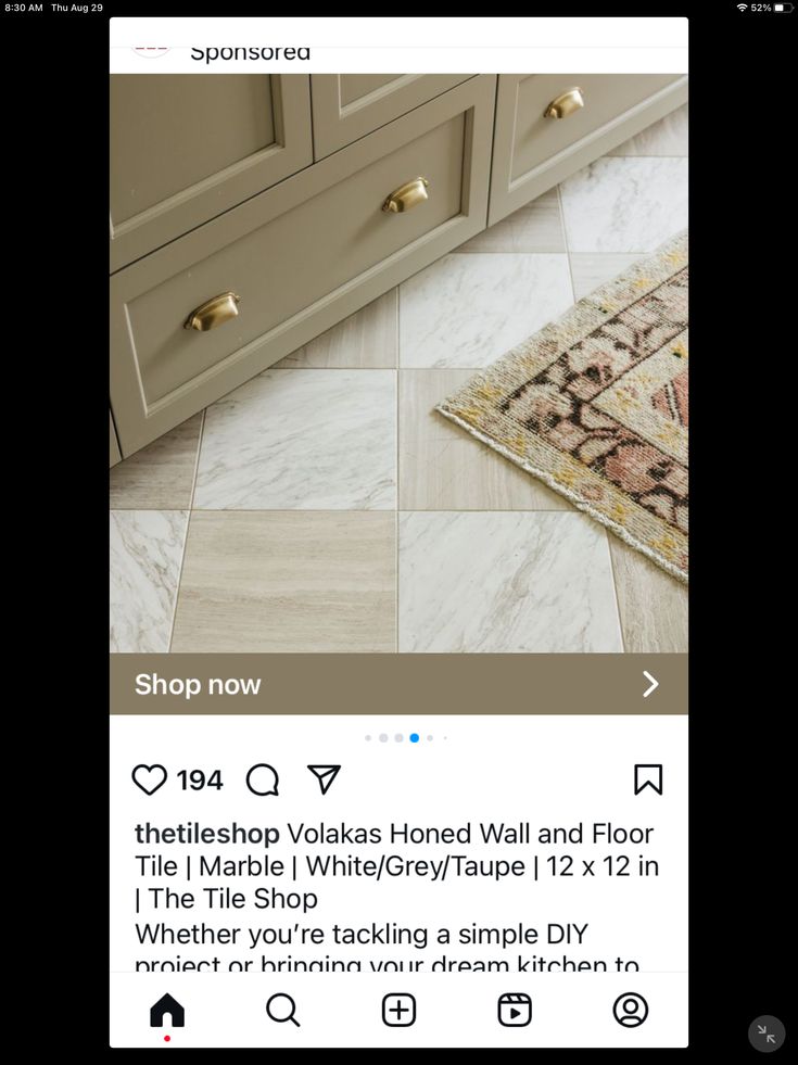 an image of a tile floor with white and brown tiles on it, in the shop