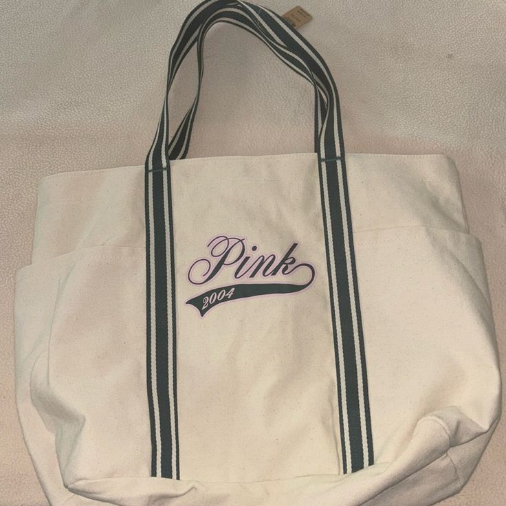 Brand New Preppy Pink Bag For Everyday Use, Preppy Pink Everyday Bag, Pink Canvas Weekend Bag, Victoria Secrets, Blue Cream, Womens Tote Bags, Victoria Secret, Secret Pink, Victoria Secret Pink