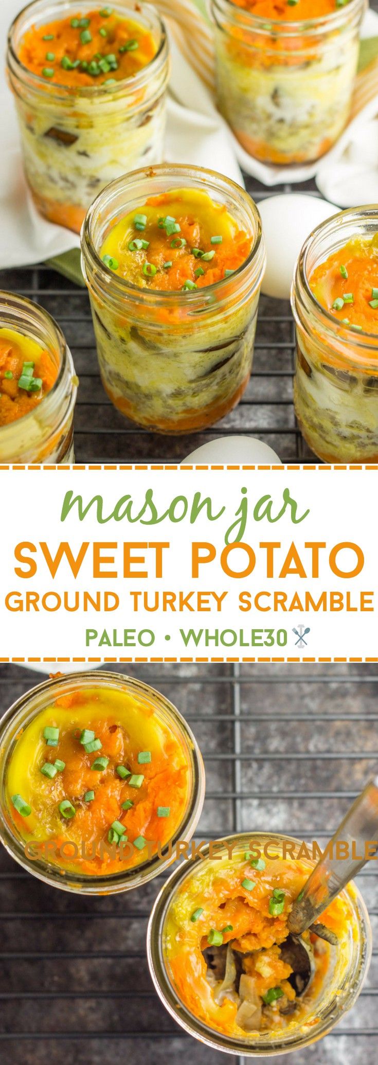 mason jar sweet potato soup in small glass bowls