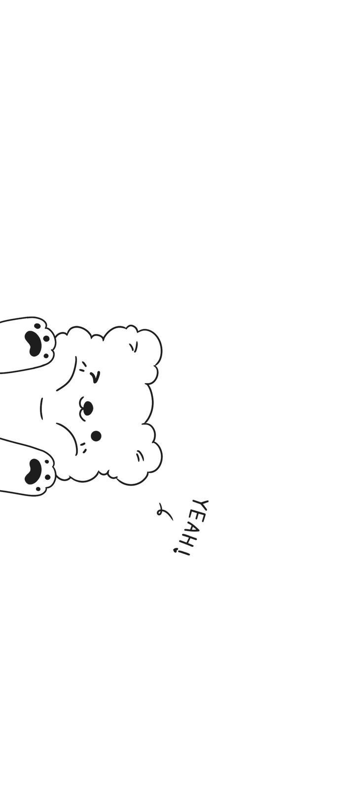 a black and white drawing of two teddy bears laying next to each other on the ground