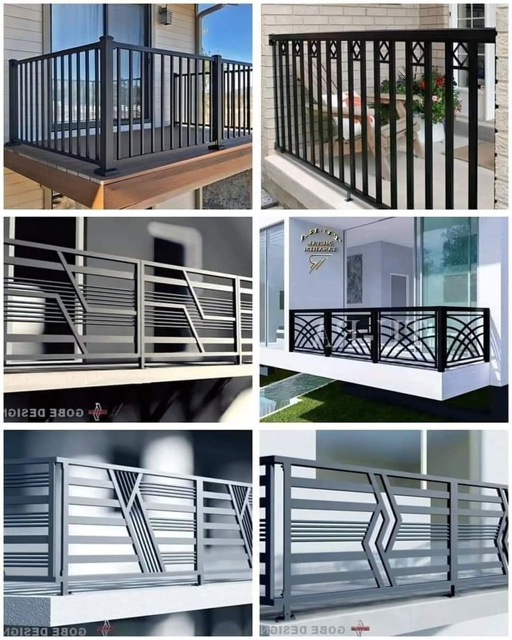 different types of metal railings and balconies