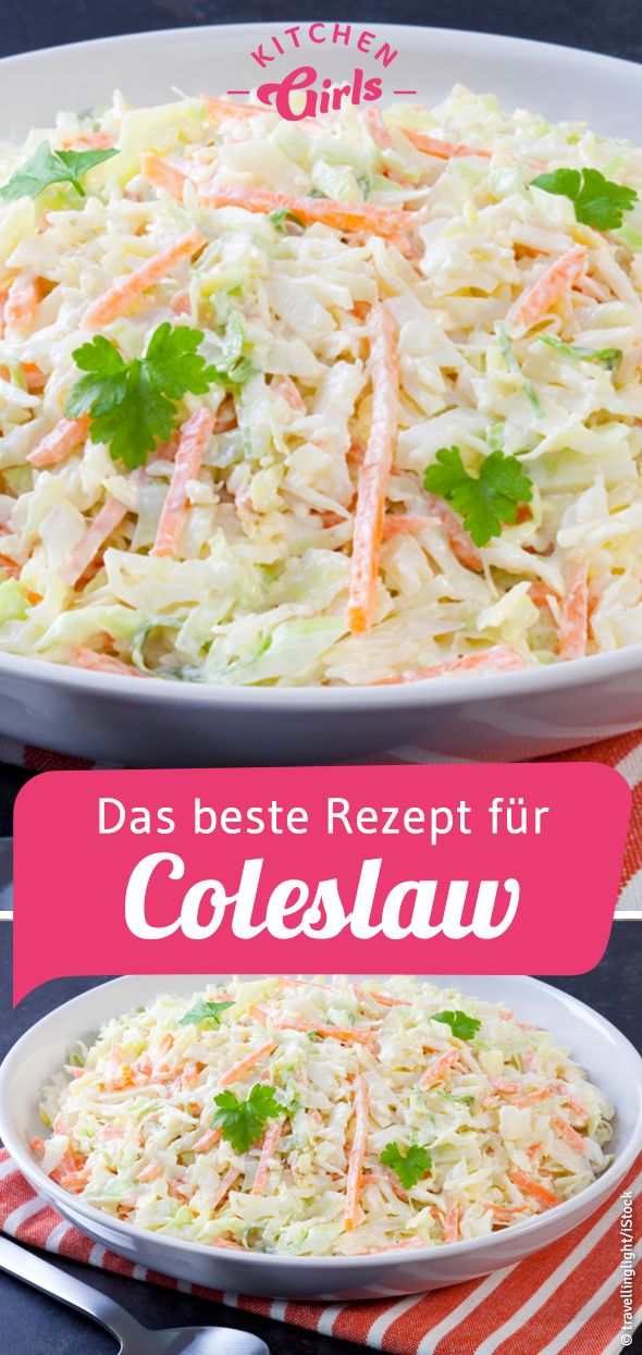 coleslaw salad with carrots and parsley on top