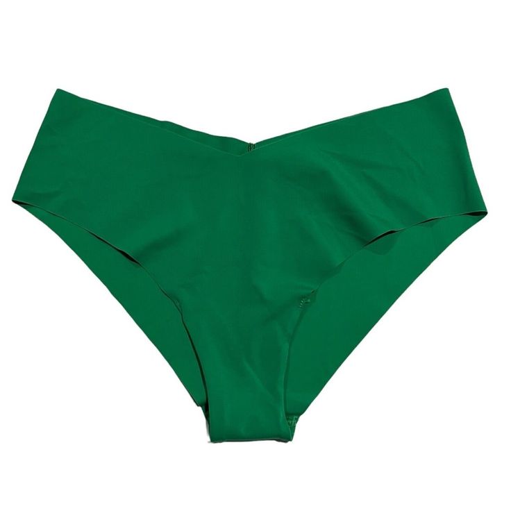 New Cheeky Pantie. Nylon/Elastane Blend. Solid Green Color. Trendy Brief Bottoms, Stretch Green Bottoms For Loungewear, Green Stretch Bottoms For Loungewear, High Waist Seamless Green Bottoms, Green Stretch Seamless Bottoms, Seamless Green Loungewear Bottoms, Green Seamless Stretch Bottoms, Trendy Brief Bottoms For Loungewear, Green High-cut Leg Stretch Swimwear