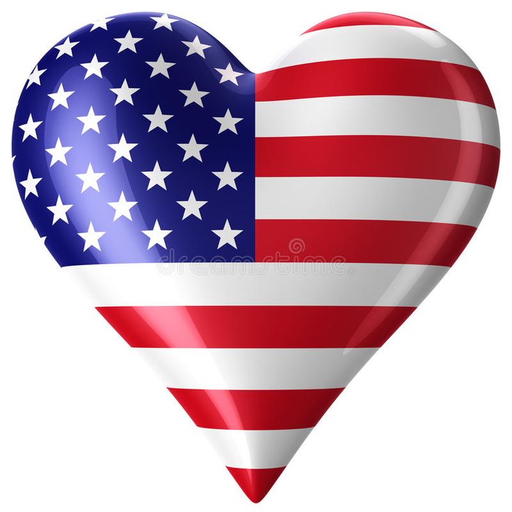 a heart shaped balloon with the american flag painted on it's front and side