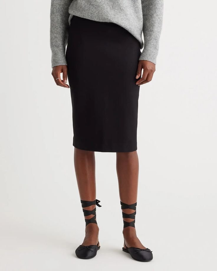 Ultra-Stretch Ponte Pencil Skirt Affordable Workwear Midi Pencil Skirt, Cheap Casual Workwear Skirt, Black Pencil Skirt Booties, Affordable Stretch Skirt For Party Season, Affordable Elegant Pencil Skirt For Night Out, Chic Relaxed Pencil Skirt At Affordable Price, Luxury Relaxed Pencil Skirt For Women, Affordable Lined Skirt For Office Wear, Cheap Pencil Skirt For Fall Workwear