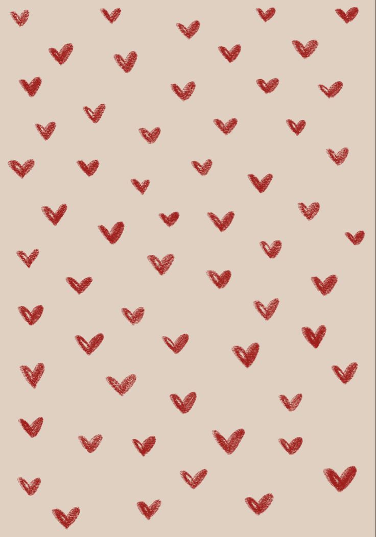 red hearts drawn on a beige background