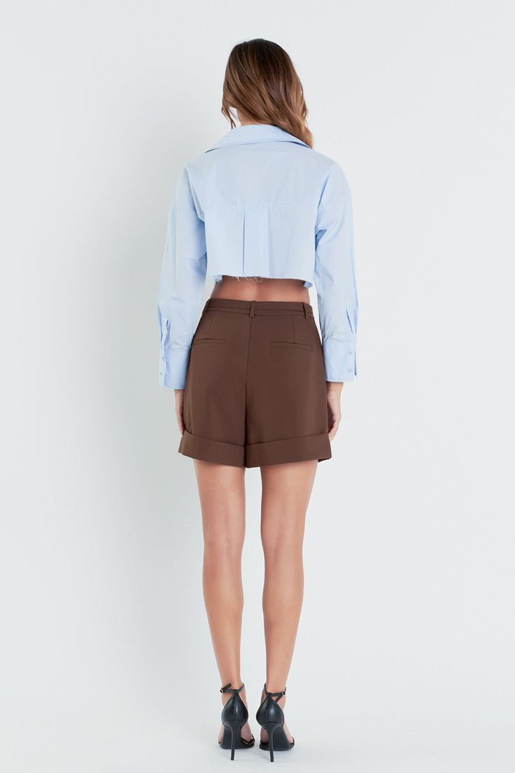 Upgrade your summer wardrobe with our Belted Shorts Trousers. Featuring a flattering mini length and a trendy waist belt, these shorts are perfect for a stylish and comfortable look. The bottom opening fold adds a touch of sophistication, while the trouser crease adds a polished finish to your outfit. Made with high-quality materials, these shorts are designed for both fashion and functionality. Suitable for any occasion, our Belted Shorts Trousers are a must-have for every fashion-forward woman Knit Loungewear, Knitwear Trends, Strapless Bodycon Dress, Denim Sweater, Leather Denim, Belted Shorts, Blazer And Shorts, Tweed Dress, Leather Dresses